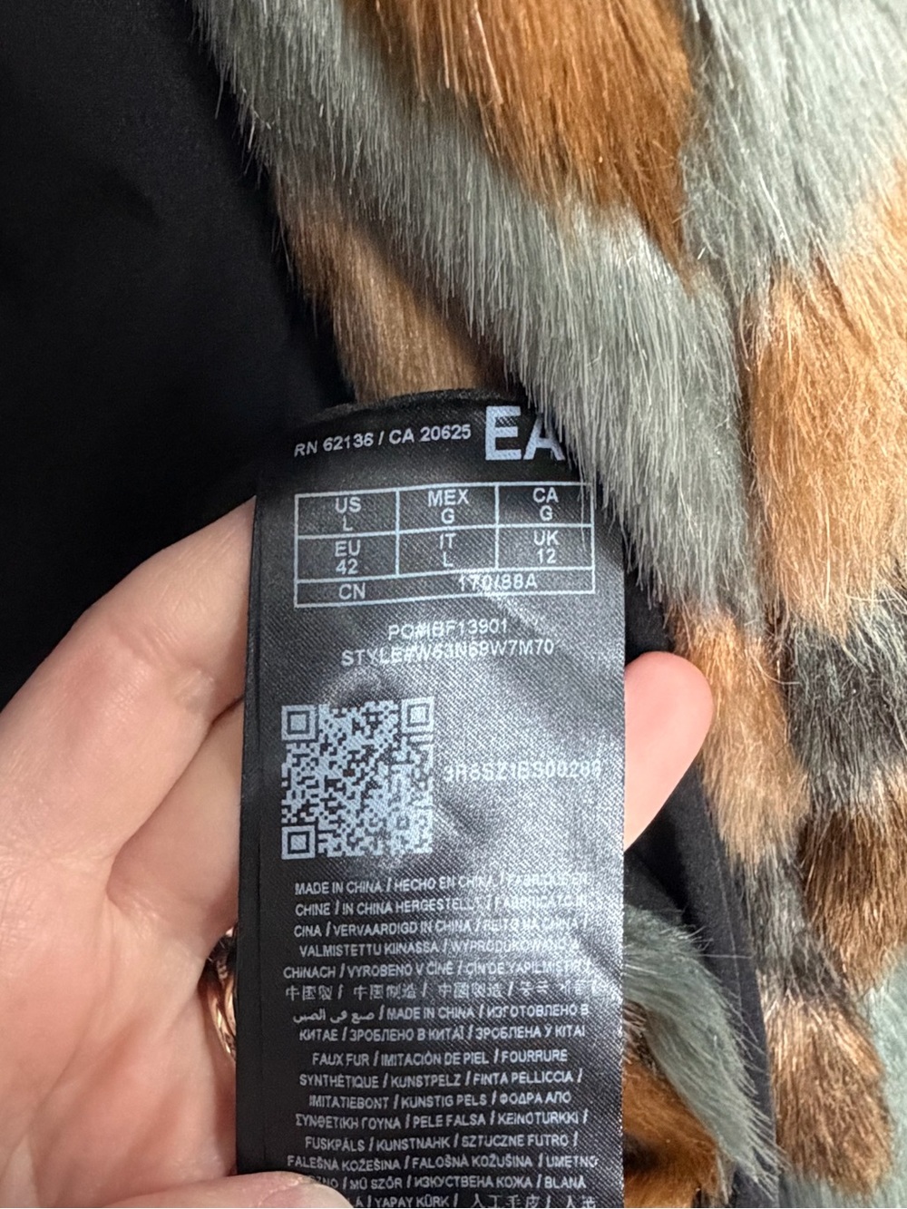 Guess Multi-Color Chevron Faux Fur Jacket - Picture 9 of 11